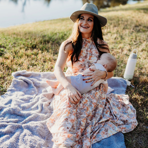 Sunset floral nursing dress