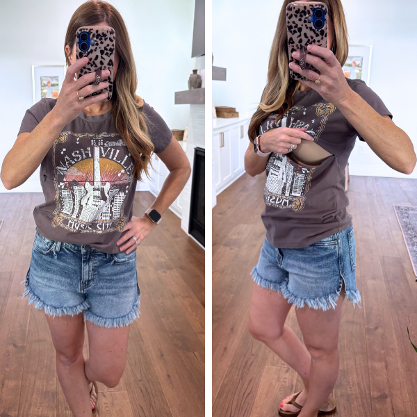 nursing graphic tshirt Nashville cotton