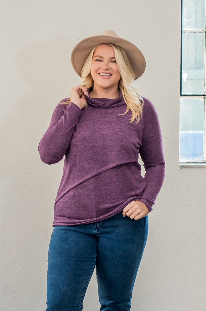 Nursing Sweater With Asymmetrical Flap- Gray main image 1
