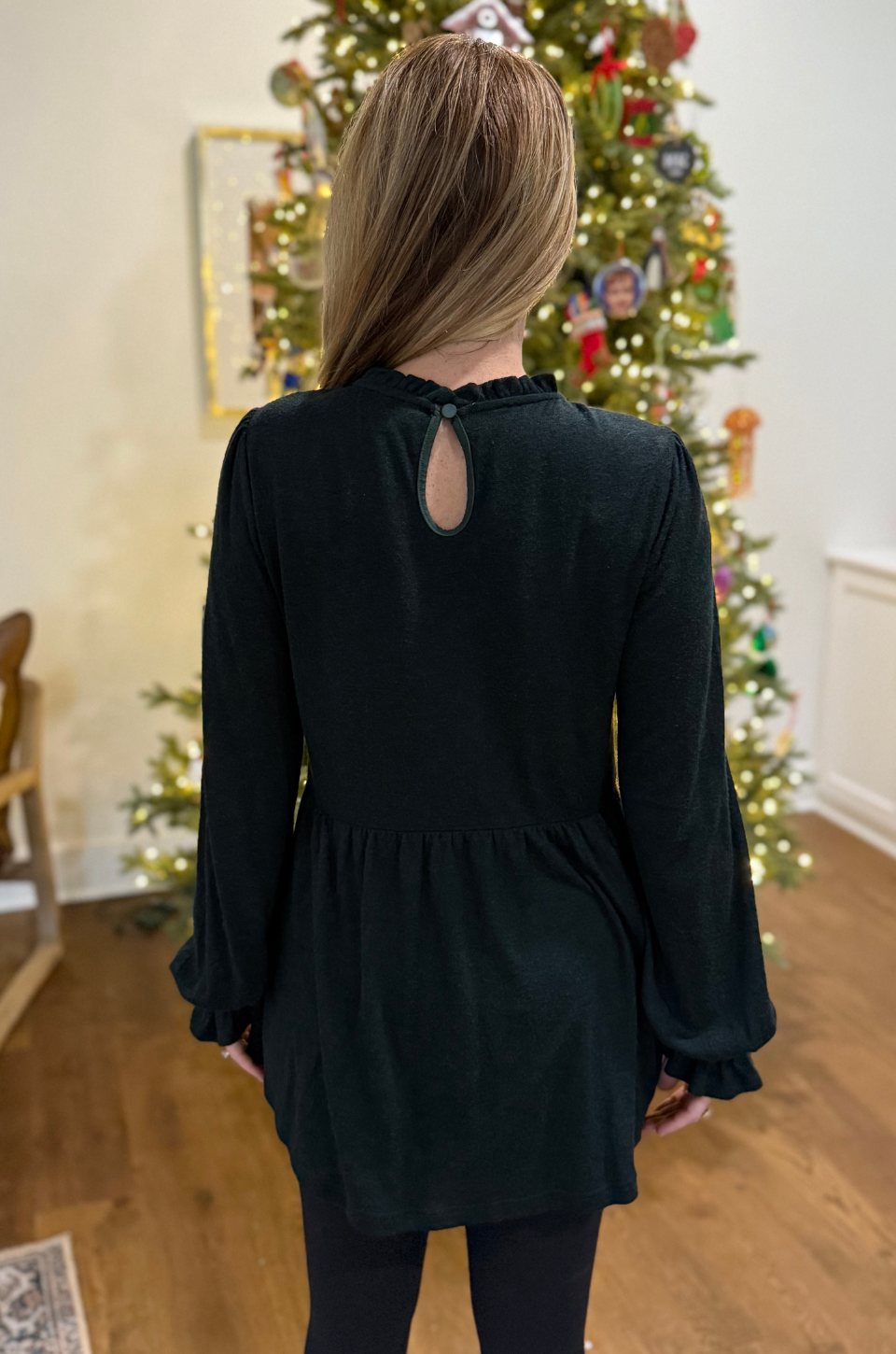 Dark green nursing tunic top