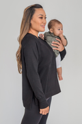 Black yoga breastfeeding tunic