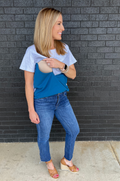 Chevron blue nursing top 