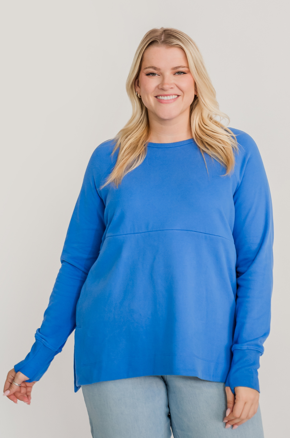 Blue yoga nursing tunic