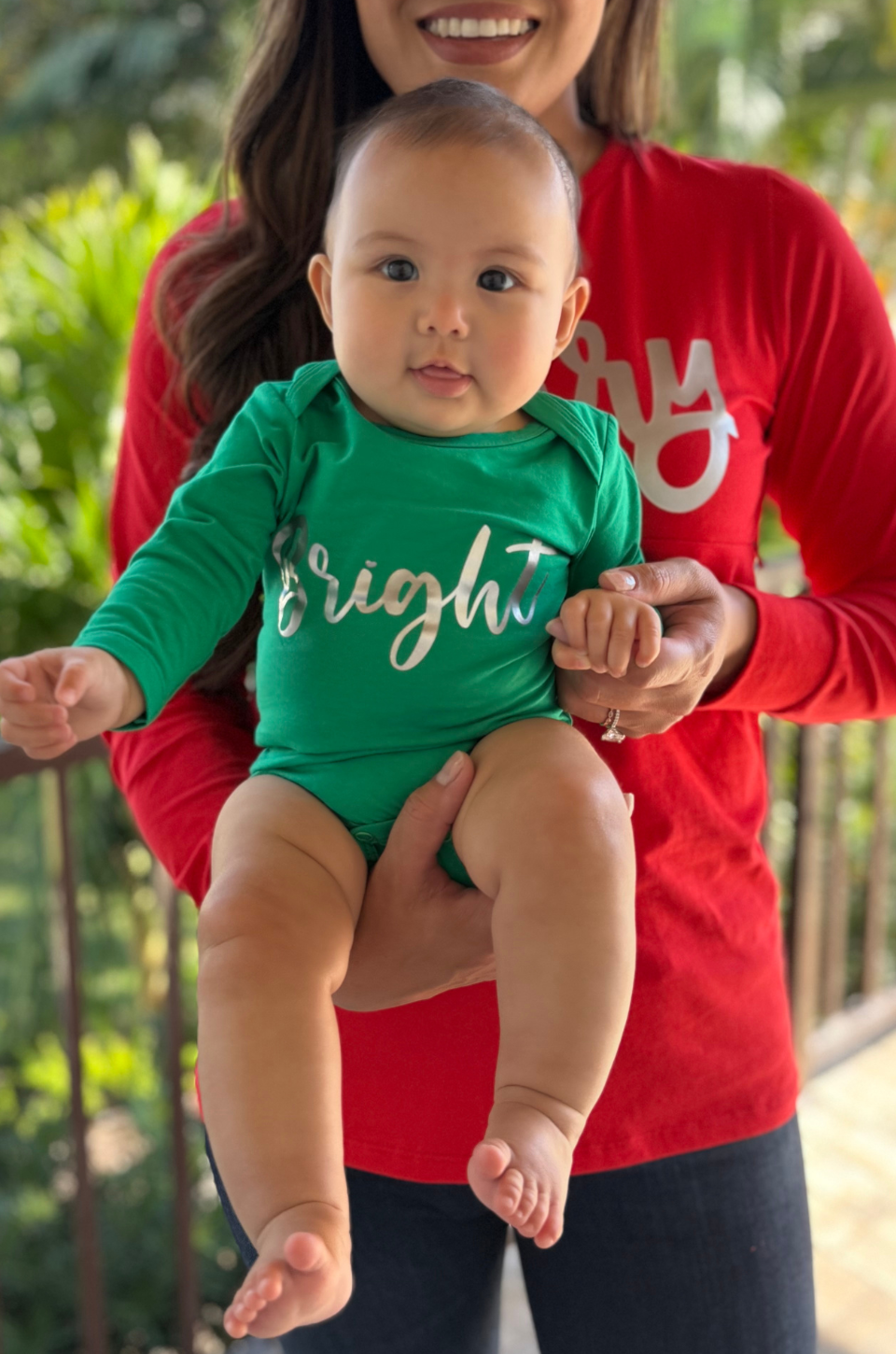 "Merry" & "Bright" Mom and Baby Shirt Bundle