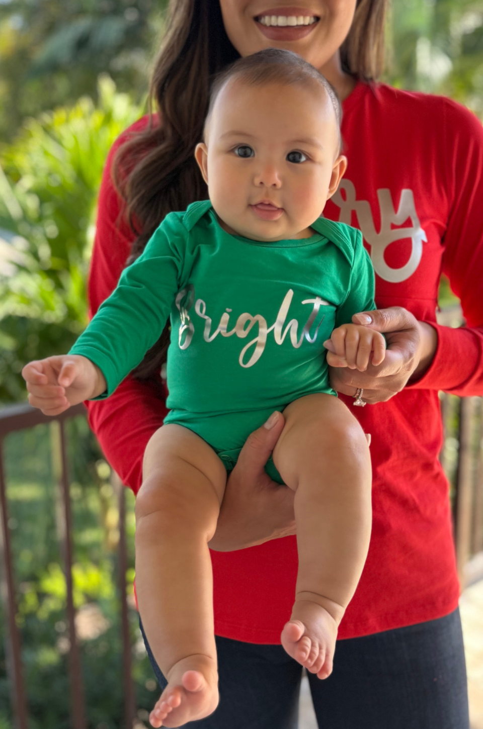 "Bright" Baby Holiday Onesie- Green