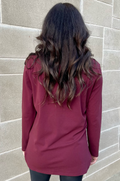 Burgundy tunic for breastfeeding