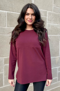 Burgundy tunic for breastfeeding