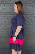 pink and blue navy nursing dress