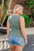 Cotton green ribbed nursing tank