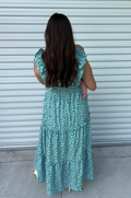 Back view of floral nursing dress