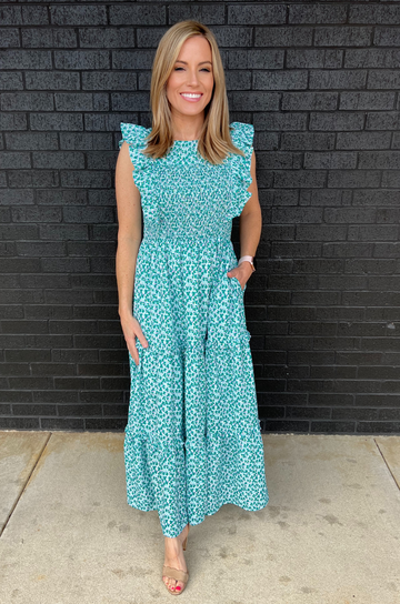 green dress with breastfeeding access