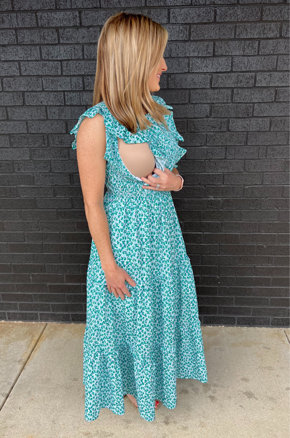 BACKORDER Smocked Floral Print Nursing Midi Dress | Breastfeeding Clothing | BACKORDER Smocked Floral Print Nursing Midi Dress | Breastfeeding Clothing |