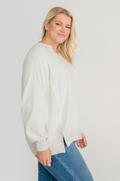 light gray breastfeeding sweatshirt oversized and comfy