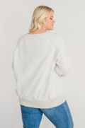 super oversized light gray breastfeeding sweatshirt