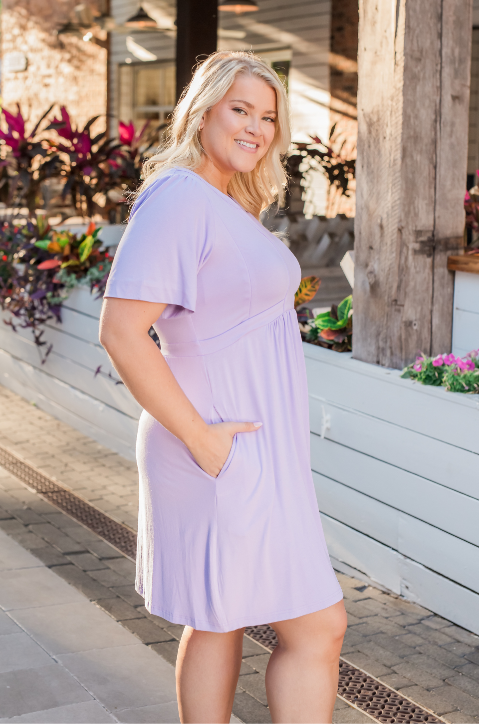 purple nursing dress