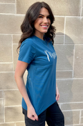 Blue mama nursing t-shirt with zipper access