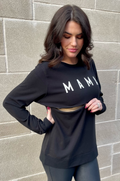 Mama sweatshirt in black with white letters