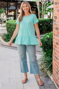 Mint ruffle tee for nursing