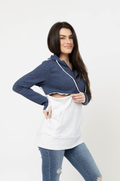 Navy hoodie for breastfeeding moms
