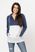 Navy waffle nursing hoodie