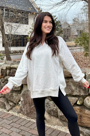 Super oversized gray breastfeeding sweatshirt