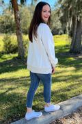 light gray oversized breastfeeding sweatshirt
