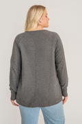 Gray breastfeeding tunic with zipper access