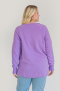 Nursing tunic for breastfeeding in purple