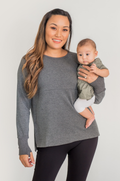 Dark gray yoga nursing tunic