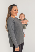 Cute dark gray breastfeeding yoga tunic