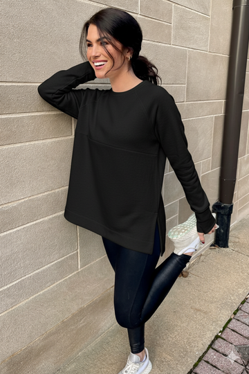 black nursing sweatshirt for breastfeeding
