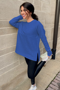 Yoga Nursing Tunic Sweatshirt-  Cobalt Blue