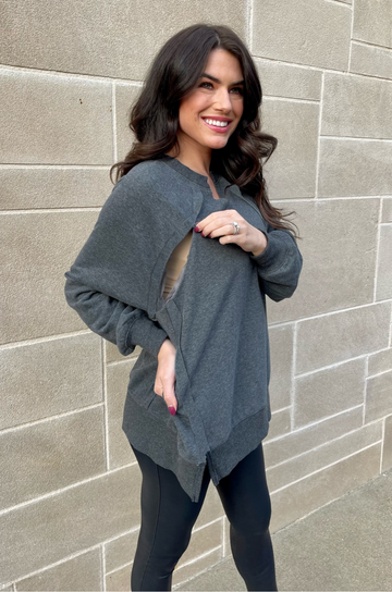 Women's Postpartum Nursing Hoodie – Zipper Front For Easy Breastfeeding, Super Soft & Cozy