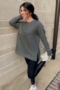 Yoga Nursing Tunic Sweatshirt- Dark Gray