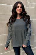 Yoga Nursing Tunic Sweatshirt- Dark Gray