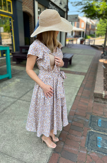 breastfeeding dresses casual Penelope Crossover Nursing Dress | Citrus - S Designed with a classic crew neckline HNVAVQ Women's Short Sleeve Casual