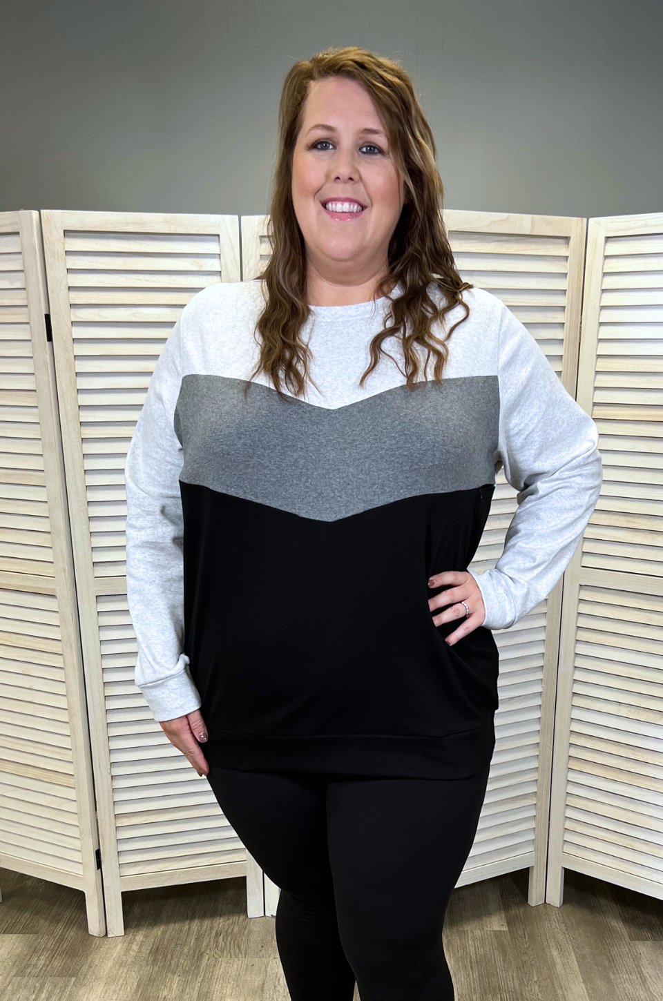Nursing Sweatshirt for Breastfeeding - Sweetheart -Gray