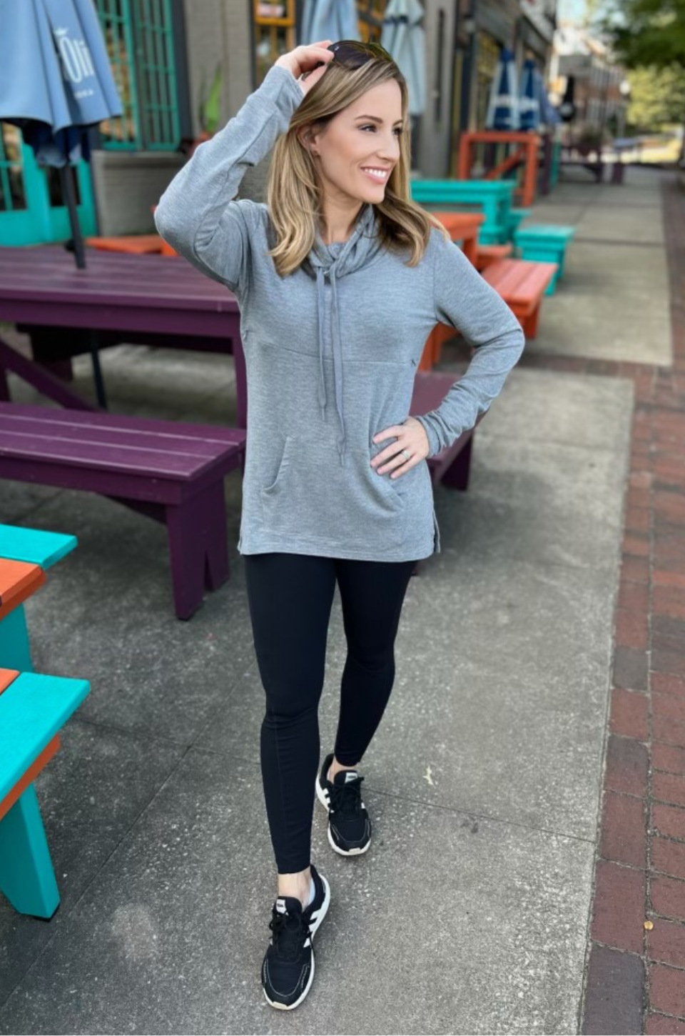 Heathered nursing top sweater dress