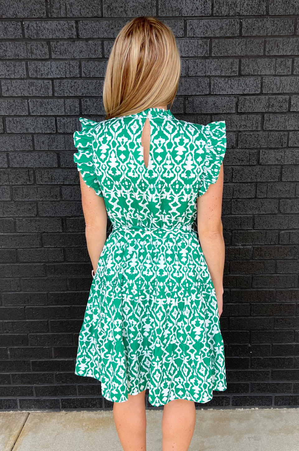 Belted Print Nursing Dress- Green 2.0 | Breastfeeding Clothing | Belted Print Nursing Dress- Green 2.0 | Breastfeeding Clothing |