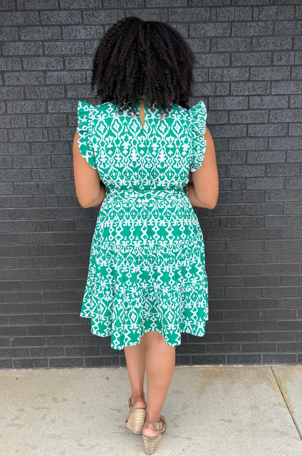 Belted Print Nursing Dress- Green 2.0 | Breastfeeding Clothing | Belted Print Nursing Dress- Green 2.0 | Breastfeeding Clothing |