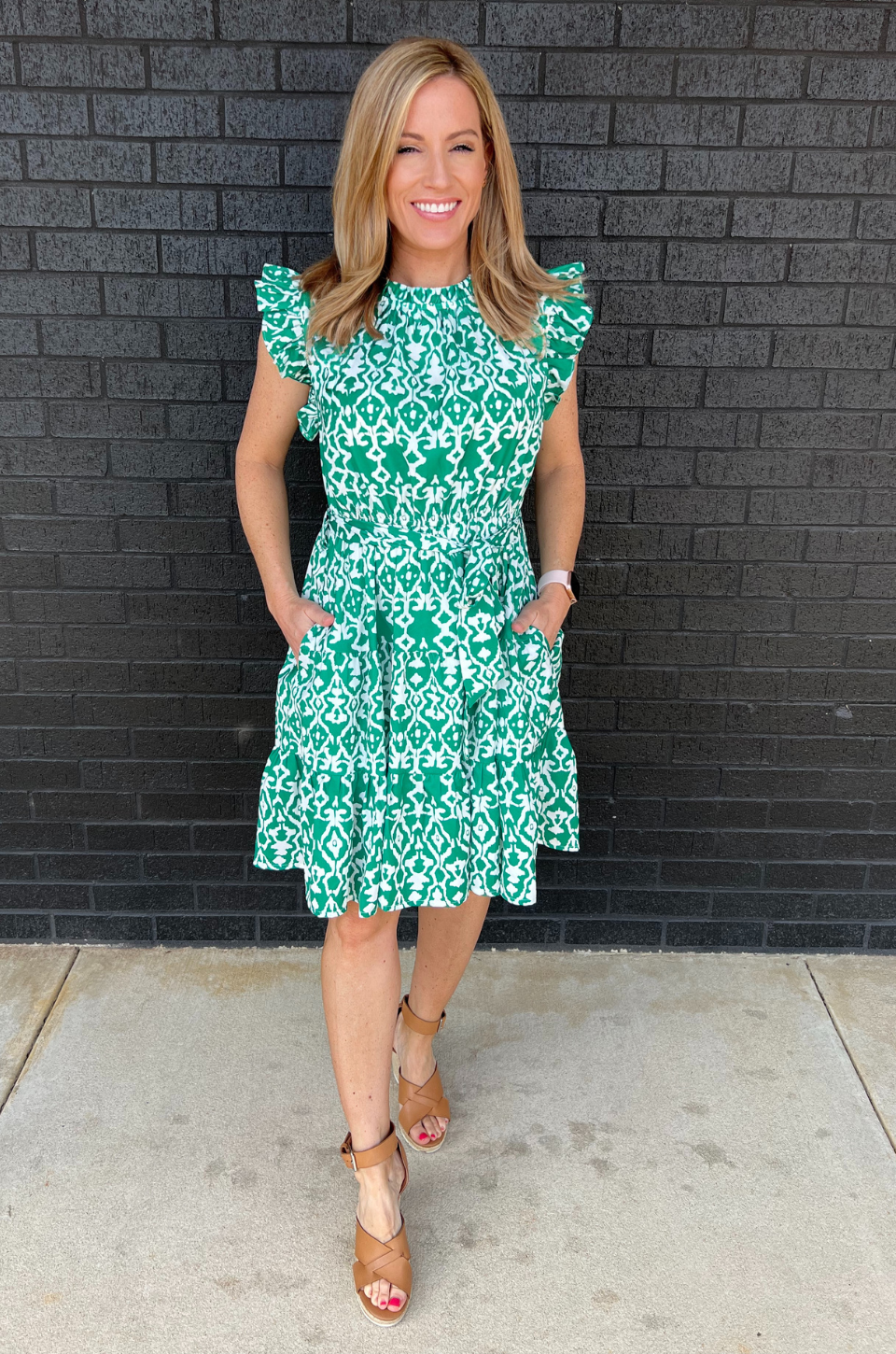 Belted Print Nursing Dress- Green 2.0 | Breastfeeding Clothing | Belted Print Nursing Dress- Green 2.0 | Breastfeeding Clothing |