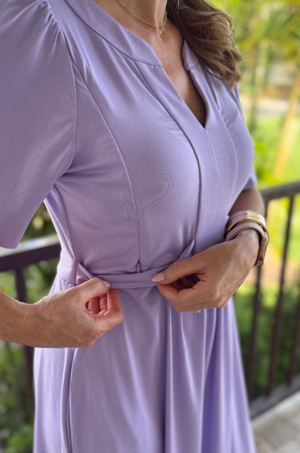 Holy Grail Nursing Dress - Short Sleeve - Lilac | Breastfeeding Clothing | Holy Grail Nursing Dress - Short Sleeve - Lilac | Breastfeeding Clothing |