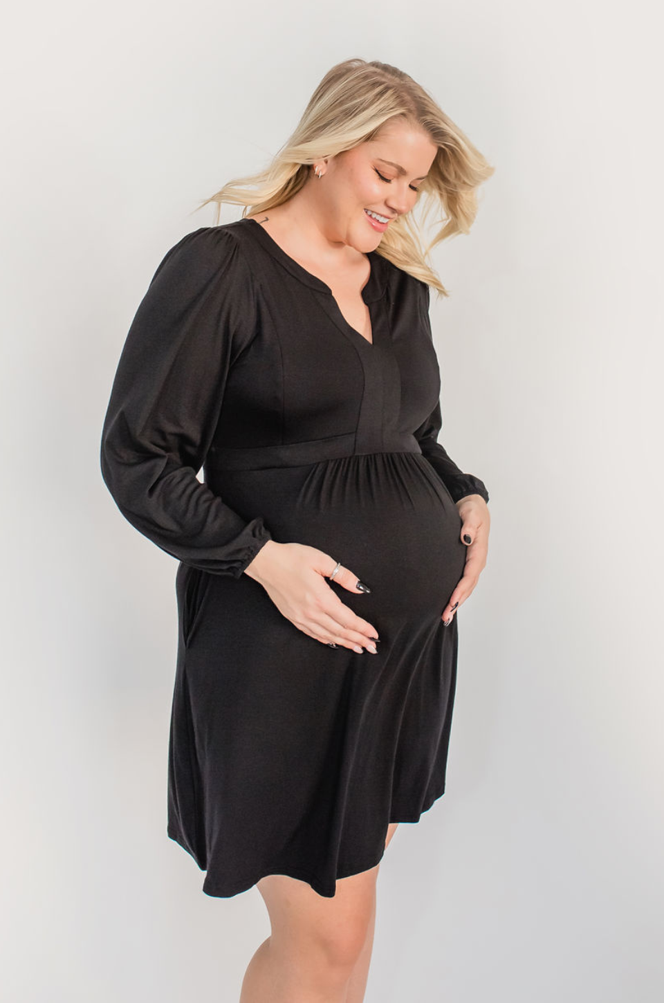 Holy Grail Nursing Dress - Long Sleeve - Black