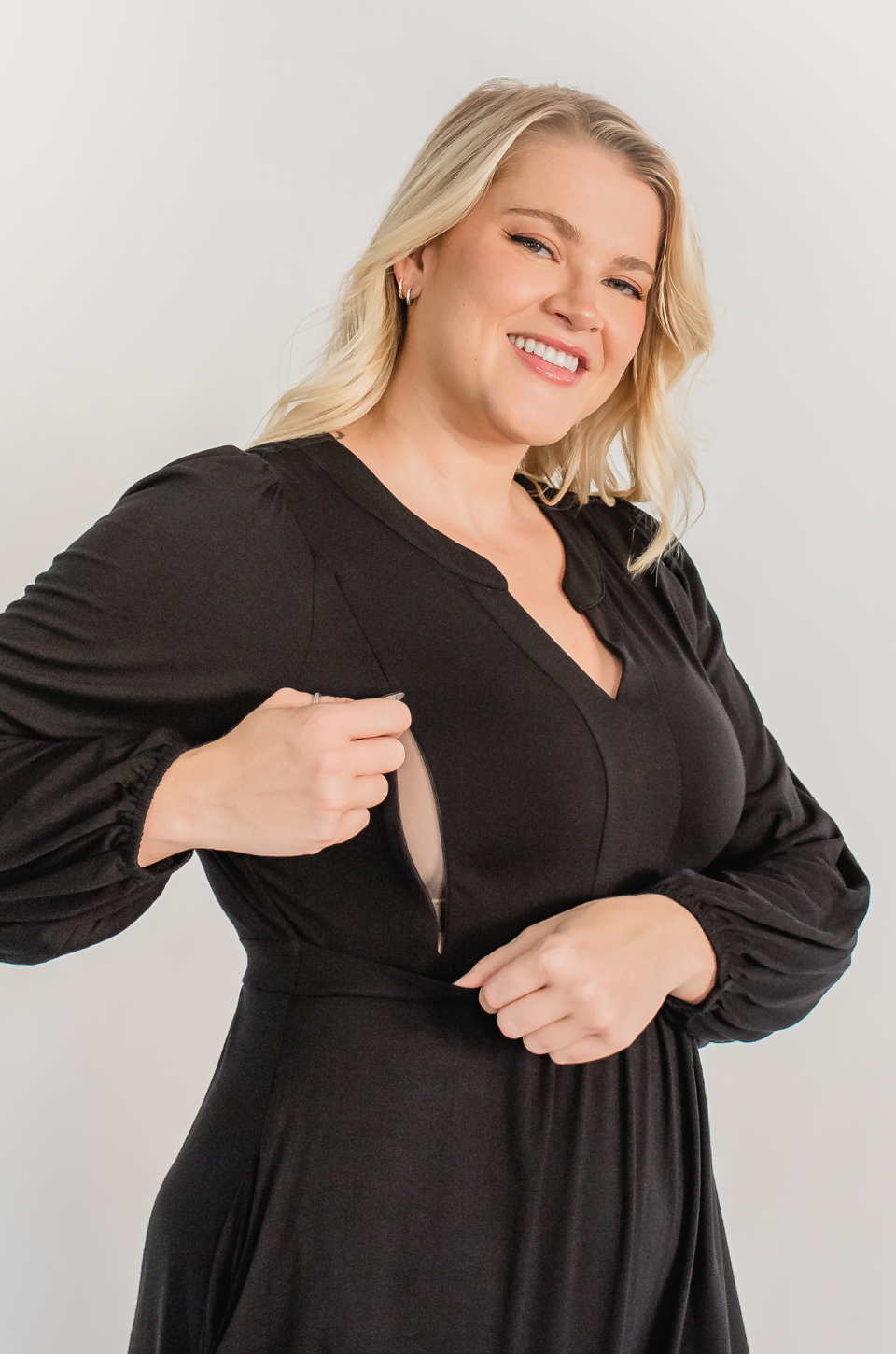 Holy Grail Nursing Dress - Long Sleeve - Black