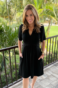 black nursing dress with pockets
