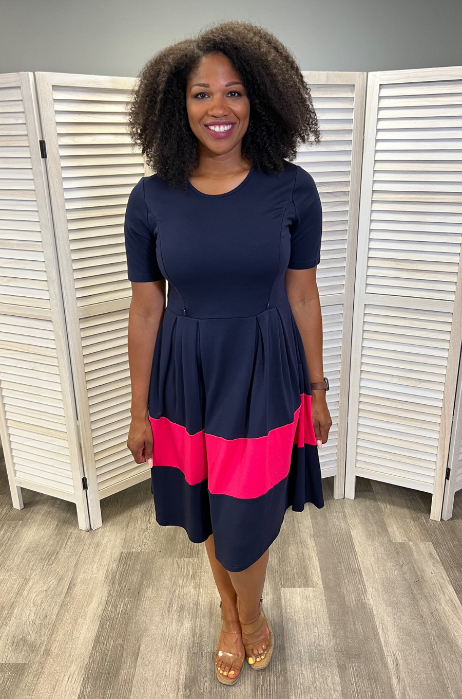 Fit and Flare Short Sleeve Nursing Dress