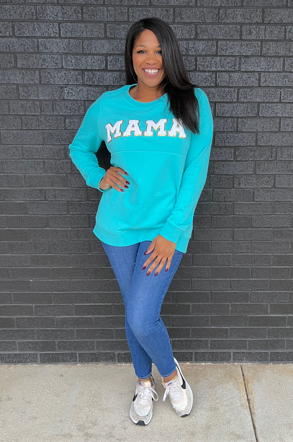 Leopard print top mama sweatshirt