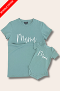 matching mom and baby tees green