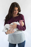 burgundy top for nursing mom
