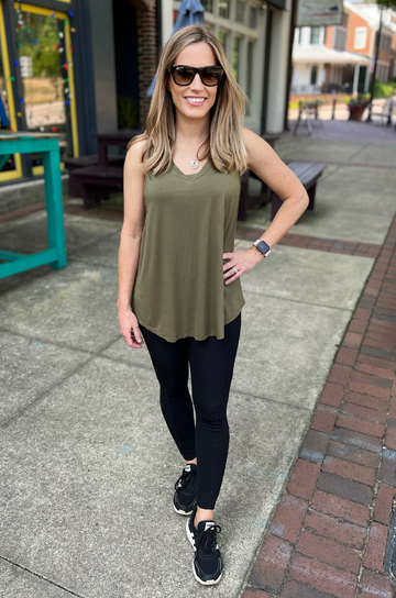 olive green nursing tank swing